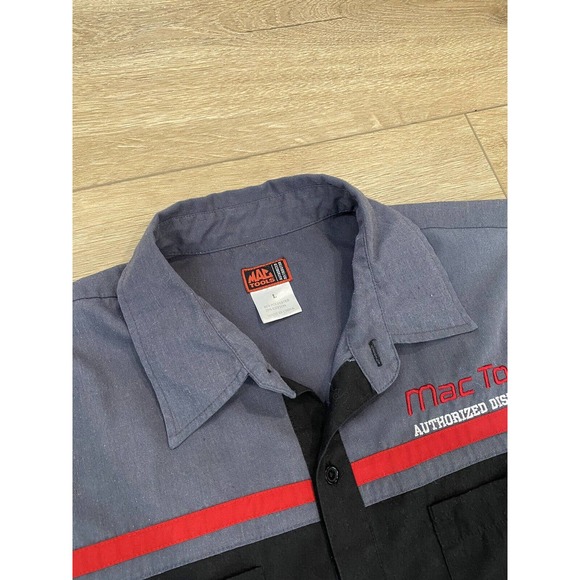 Mac Tools Men’s Black Red Short Sleeve Button Up Shirt Double Sided Large L - Picture 2 of 7